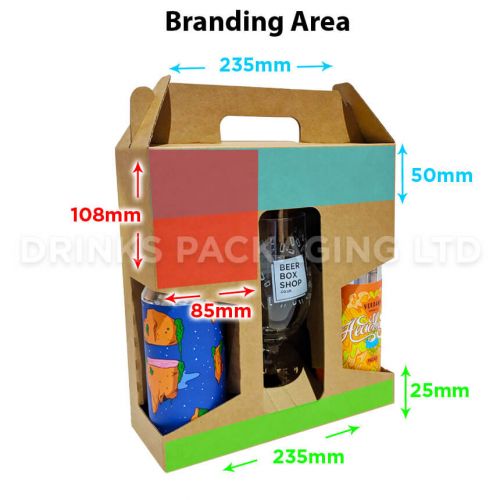 2 Can + Glass - Gift Box - 440ml / 500ml | Branding Area