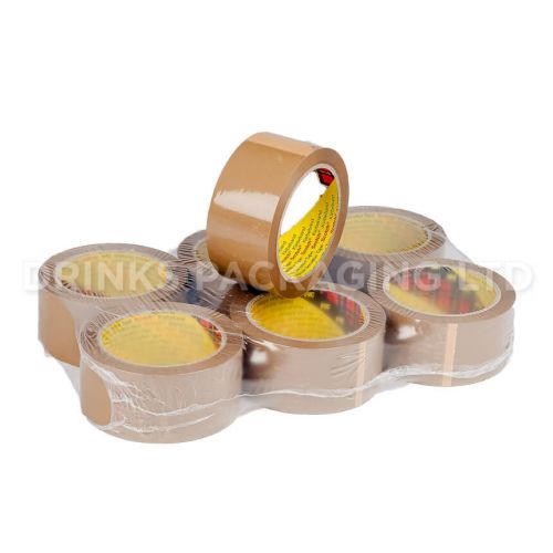 Pack of 6 Rolls - 3M™ 371 Packaging Parcel Tape – Brown | Beer Box Shop