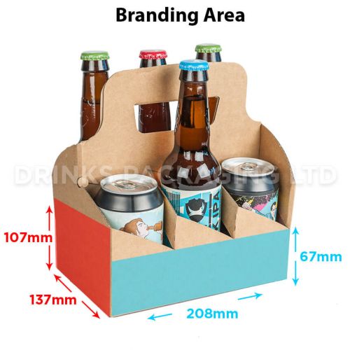 6 Bottle and Can - American style carrier - 330ml | Branding Area